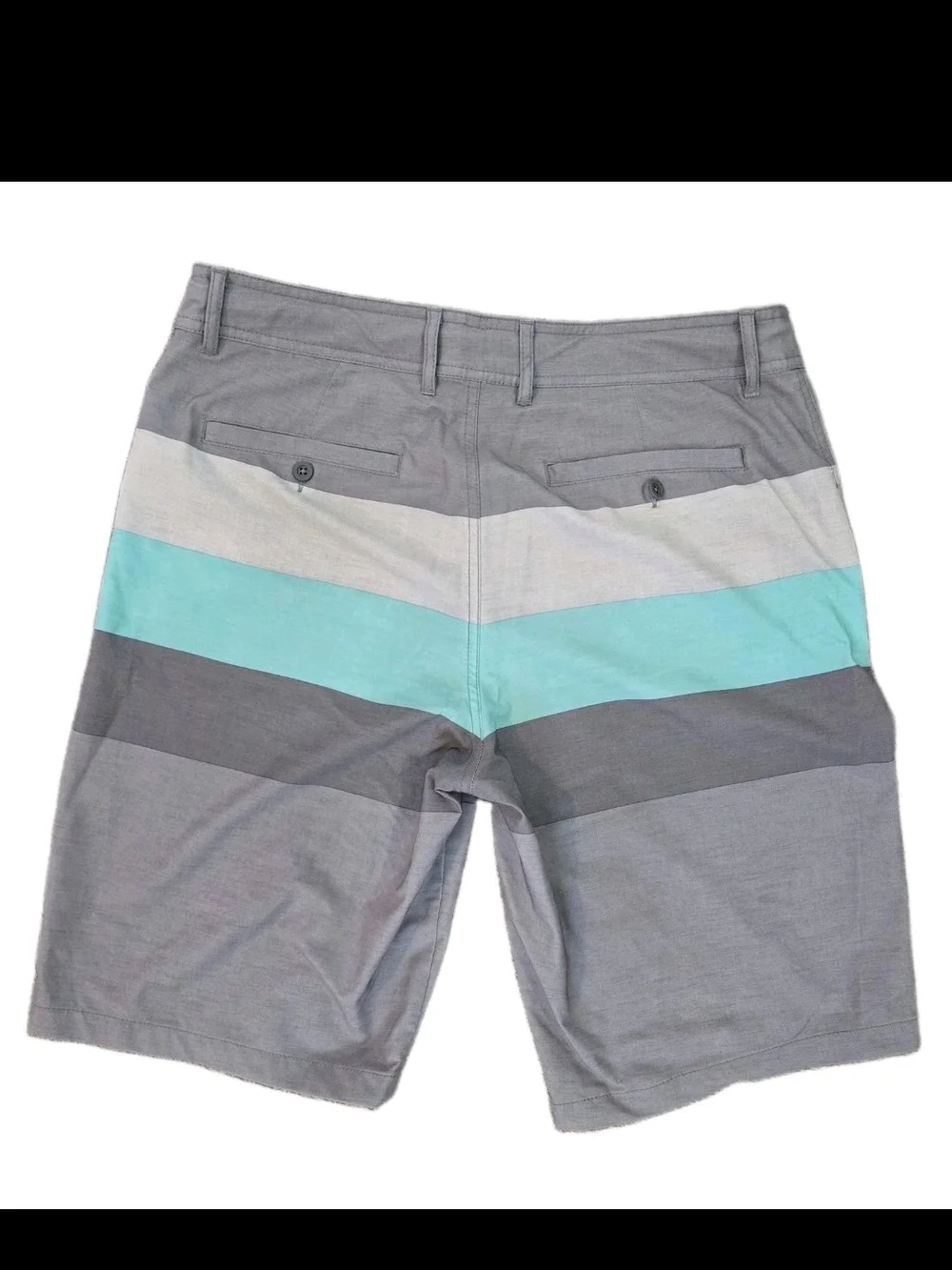 Goodfellow & Co Grey Teal Striped Hybrid Shorts 33